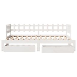 Berkfield Home Daybed with Trundle & Drawers without Mattress White 90x190 cm Single - thumbnail 4