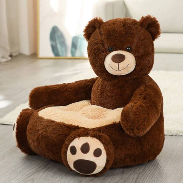 Lishetimig Kids Plush Animals Sitting Support Sofa in Dark Brown - image 1