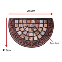 NESTLUNE Half Moon Front Door Outdoor Door Mat Slate Effect - Size: 100 cm x 110 cm - thumbnail 2
