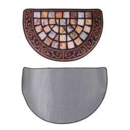 NESTLUNE Half Moon Front Door Outdoor Door Mat Slate Effect - Size: 100 cm x 110 cm - thumbnail 3