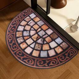 NESTLUNE Half Moon Front Door Outdoor Door Mat Slate Effect - Size: 100 cm x 110 cm - thumbnail 6