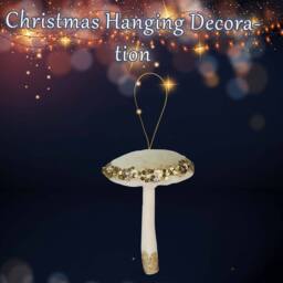 VFM e-Store Christmas Velvet Hanging Mushroom Decoration 13cm x 10cm Green X 1 - Size: 13 cm x 10 cm - thumbnail 3