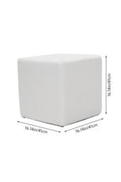 Living and Home White Teddy Fleece Upholstered Footstool - thumbnail 4