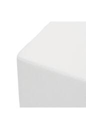 Living and Home White Teddy Fleece Upholstered Footstool - thumbnail 9