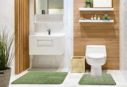 New Edge Blinds Shades Collection 2 Piece Bath Set in Green - Size: 45 cm width x 75 cm drop