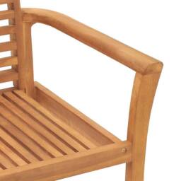 Berkfield Home Stacking Garden Chair 4 pcs Solid Wood Teak in Brown - thumbnail 8