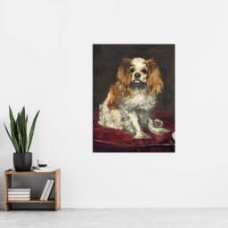 "Artery8 A King Charles Spaniel Dog Manet Vintage Wall Art Print Poster in Brown - Size: W12"" x H16""" - thumbnail 4