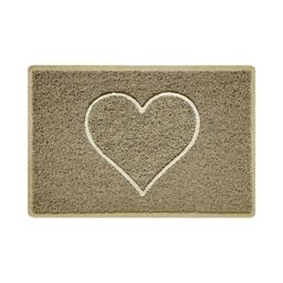 Nicoman Embossed PVC Spaghetti Pressed Heart Doormat in Beige - Size: 90 cm x 60 cm - thumbnail 2