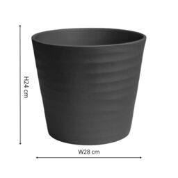 Ivyline Oslo Anthracite Taper Planter - H27cm D32cm - 4 Colours & 2 Sizes Available Online - Ceramic - Made in Europe in Black - thumbnail 2