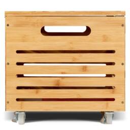 Costway Bamboo Rolling File Storage Box File Storage Organizer Storage Chest in Natural - thumbnail 6