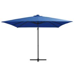 Berkfield Home Cantilever Umbrella with LED lights & Steel Pole 250x250 cm Azu… in Blue