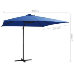 Berkfield Home Cantilever Umbrella with LED lights & Steel Pole 250x250 cm Azu… in Blue - thumbnail 9