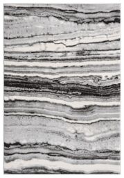 Desire Rugs Obsidian Modern Low Pile Area Rug - Coast Waves Abstract Design in Grey - Size: 120 cm x 170 cm - thumbnail 2