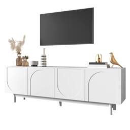 Merax Modern TV Cabinet 175 x 38 x 56 cm with Adjustable Shelves in White - thumbnail 4