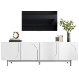 Merax Modern TV Cabinet 175 x 38 x 56 cm with Adjustable Shelves in White - thumbnail 6