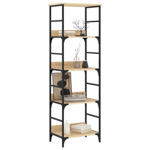 Berkfield Home Decorative Bookshelf Sonoma Oak 50x33x153 cm Engineered Wood in Light Tan - Size: 50 x 33 x 153 cm - image 1