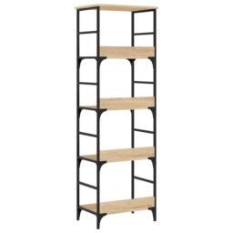 Berkfield Home Decorative Bookshelf Sonoma Oak 50x33x153 cm Engineered Wood in Light Tan - Size: 50 x 33 x 153 cm - thumbnail 6