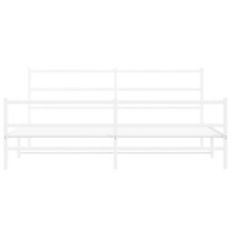 Berkfield Home Metal Bed Frame without Mattress with Footboard¬†White 183x213cm in White - Size: 183x213 cm - thumbnail 5