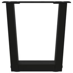 Berkfield Home Dining Table Legs V-Shape 2 pcs Black 30x(30-31.3) cm Steel - thumbnail 5