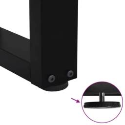 Berkfield Home Dining Table Legs V-Shape 2 pcs Black 30x(30-31.3) cm Steel - thumbnail 9