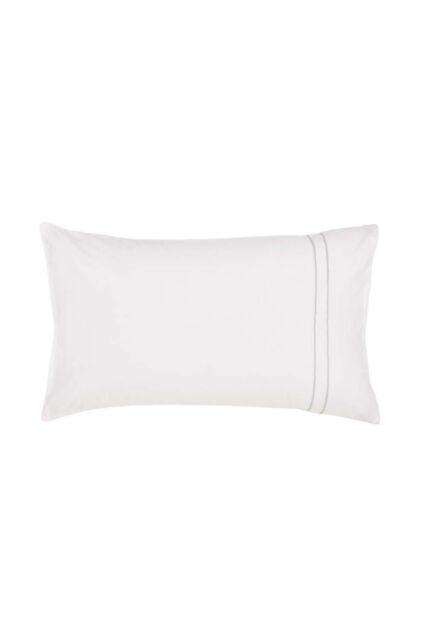 Murmur 'Catherine' Cotton Percale Standard Pillowcase in Grey - Size: Standard Pillow Case - image 1