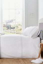 Murmur 'Catherine' Cotton Percale Standard Pillowcase in Grey - Size: Standard Pillow Case - thumbnail 3