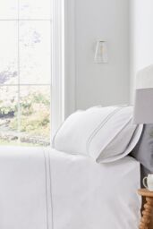 Murmur 'Catherine' Cotton Percale Standard Pillowcase in Grey - Size: Standard Pillow Case - thumbnail 2