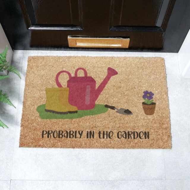 Artsy Mats Probably In The Garden Doormat (60 x 40cm) in Brown - Size: 40 cm x 60 cm - image 1