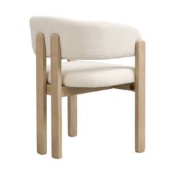 HomeTouch Beige Dining chairs with Armrests & Natural Wooden Legs Set of 2 - Size: 2 Pack - thumbnail 7