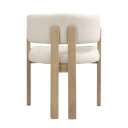 HomeTouch Beige Dining chairs with Armrests & Natural Wooden Legs Set of 2 - Size: 2 Pack - thumbnail 8