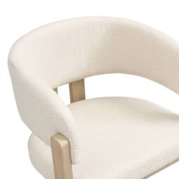 HomeTouch Beige Dining chairs with Armrests & Natural Wooden Legs Set of 2 - Size: 2 Pack - thumbnail 9