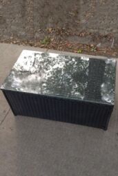 Fimous Rattan Oblong Rectangular Tea Coffee Table in Black - thumbnail 3