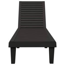 Berkfield Home Sun Loungers 2 pcs Black 155x58x83 cm Polypropylene - Size: 155 x 58 x 83 cm - thumbnail 5