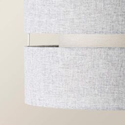 ValueLights Sophia Linen Tier 30cm Drum Easy Fit Ceiling Light Lamp Shade & Bulb in Grey - thumbnail 4