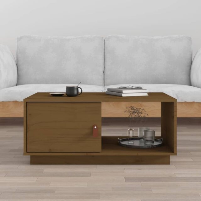 Berkfield Home Coffee Table Honey Brown 80x50x35.5 cm Solid Wood Pine - image 1