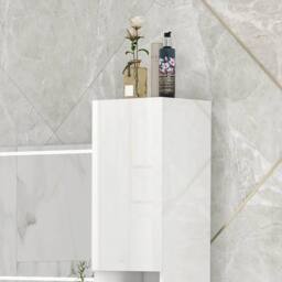 Wyld Haus Yoco High Gloss White Freestanding Bathroom Storage Cabinet Doors - thumbnail 9
