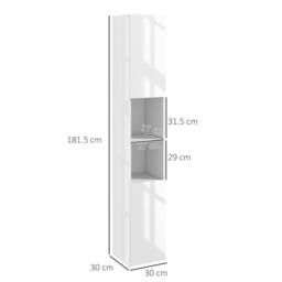 Wyld Haus Yoco High Gloss White Freestanding Bathroom Storage Cabinet Doors - thumbnail 4
