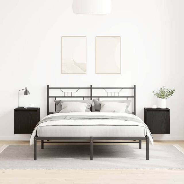 Berkfield Home Durable Wall-Mounted Bedside Cabinets 2 pcs Black 38x34x40 cm - Size: 38 x 34 x 40 cm - image 1