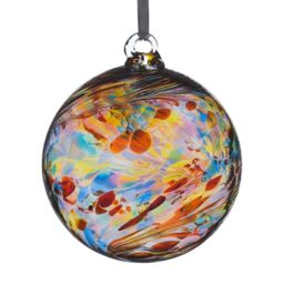 Sienna Glass 8cm Friendship Ball Multicoloured in Light Red