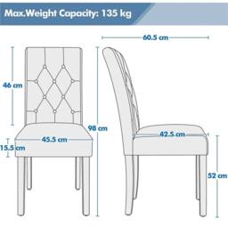 KORVIXA White Dining Chairs Set of 2 Faux Leather - Size: 0.6m2 - thumbnail 2