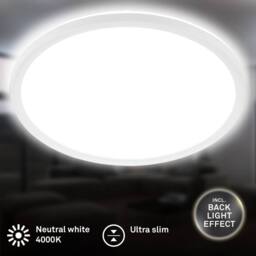 BRILONER White LED Ceiling Light Slim Neutral Lamp 22W 3000lm Hallway 420mm - thumbnail 2