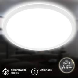BRILONER White LED Ceiling Light Slim Neutral Lamp 22W 3000lm Hallway 420mm - thumbnail 8