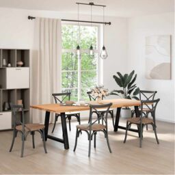 Berkfield Home Coffee Table Legs A-Shaped 2 pcs Black¬†90x(72-73) cm Steel in Black - thumbnail 2