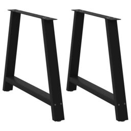 Berkfield Home Coffee Table Legs A-Shaped 2 pcs Black¬†90x(72-73) cm Steel in Black - thumbnail 1