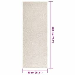 Berkfield Home Rug ZIZUR Cream 80x200 cm Jute Look Indoor & Outdoor - Size: Medium - thumbnail 9