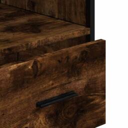Berkfield Home Comfortable Bathroom Cabinet Smoked Oak 35x37.5x100 cm Engineered Wood in Brown - thumbnail 9