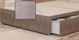 Somnior Chambery 2 Draw Divan Bed Frame with Headboard Tweed Fabric in Brown - Size: Single - thumbnail 2