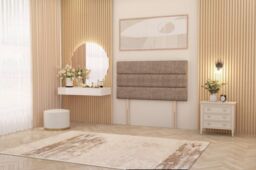 Somnior Chambery 2 Draw Divan Bed Frame with Headboard Tweed Fabric in Brown - Size: Single - thumbnail 5
