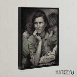 "Artery8 Migrant Mother Nipomo California Lange Framed Canvas Wall Art Print in Grey - Size: W24"" x H32""" - thumbnail 2