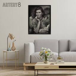 "Artery8 Migrant Mother Nipomo California Lange Framed Canvas Wall Art Print in Grey - Size: W24"" x H32""" - thumbnail 3